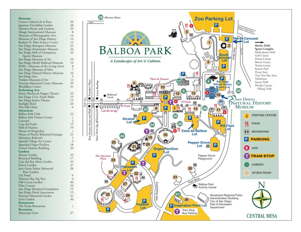 Balboa Park Map San Diego